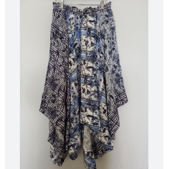 Brand New PILCRO ASYMMETRICAL LINEN DRAWSTRING SKIRT - Picture 7 of 10